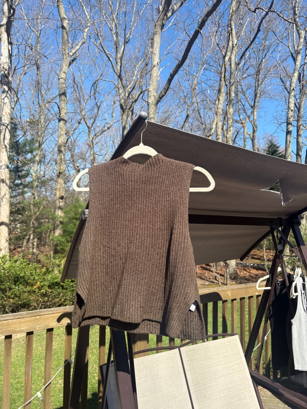 Olive green  Ribbed Sleeveless Knit Sweater